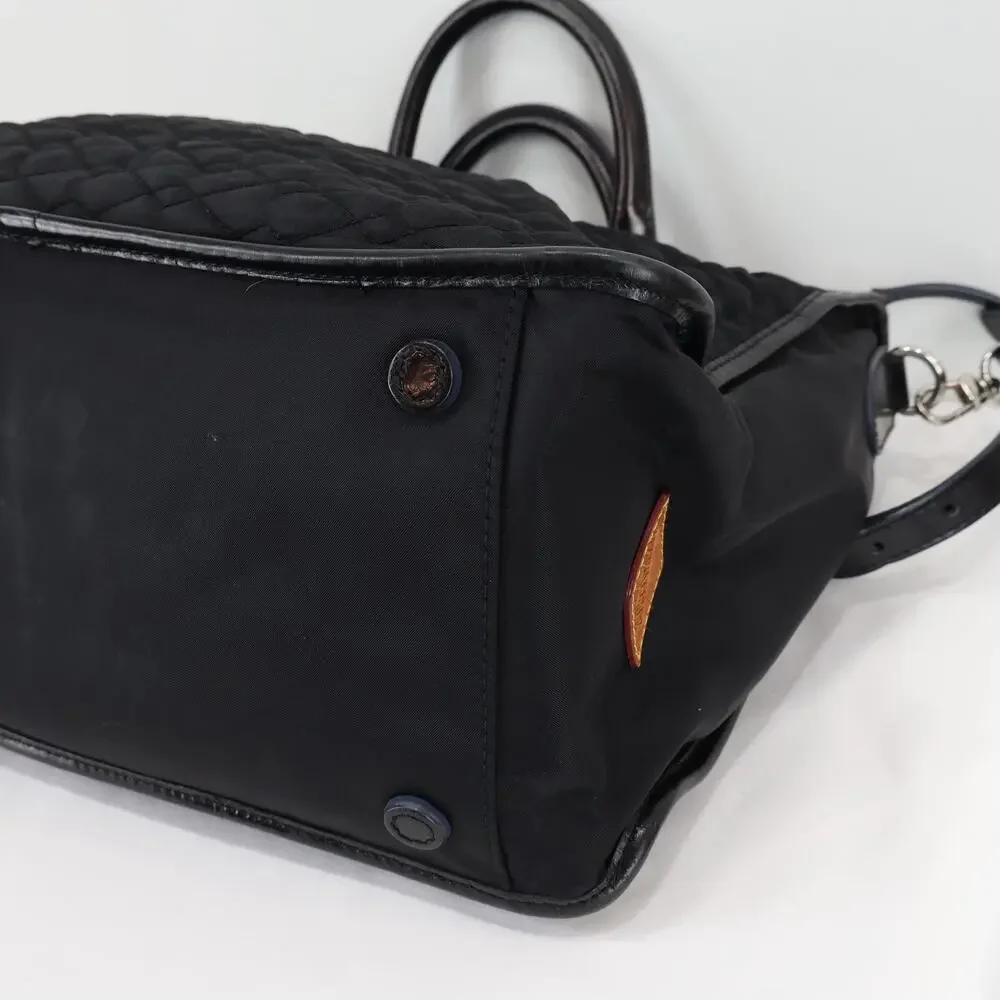 MZ Wallace Britt Black Diamond Quilted Bedford Nylon Handbag